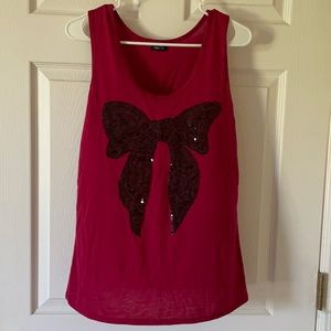 Tank top with sequin bow
